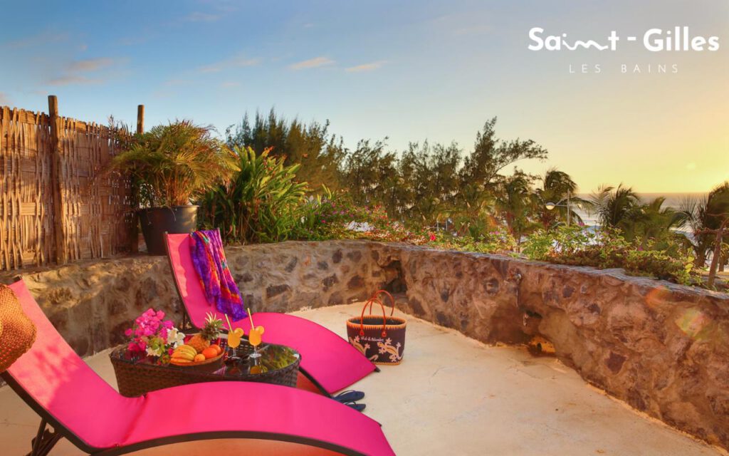 Terrasse de la résidence Hôtel Les Boucaniers à Saint-Gilles Les Bains à La Réunion